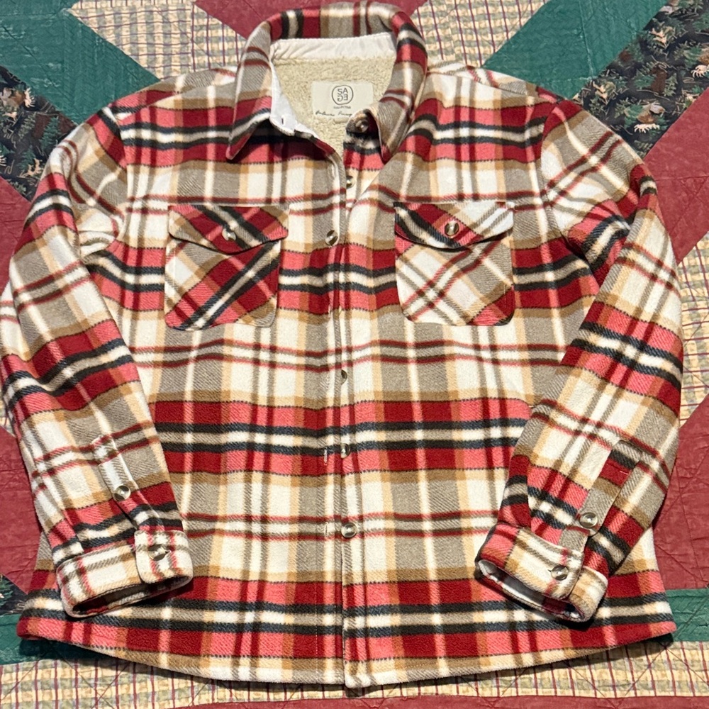 Plaid Button-Up Flannel Shirt